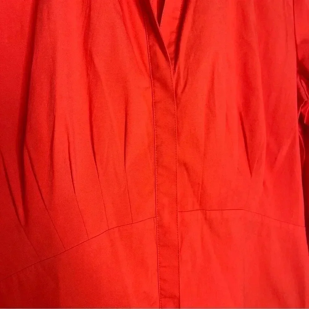 Lafayette 148 New York Womens Cotton Collared Hidden Placket Shirt Red Size 10 - Picture 6 of 7